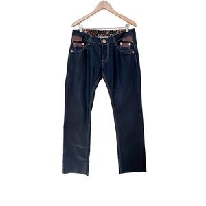 Just Cavalli Vintage Jeans Womens 31 Waxed Low Rise Western Country Festival Y2K